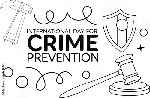 International Day Against Organized Crime Awareness Design. Global Campaign for Prevention of Transnational Crime Illustration. Stop Transnational Organized Crime Awareness Poster. Crime Prevention