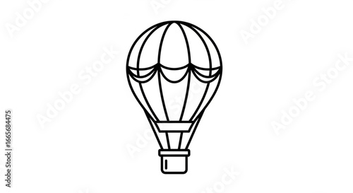 Hot air balloon vector illustration for travel adventure and transportation design element isolated line art icon