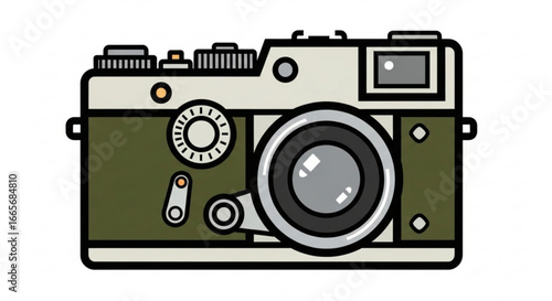 Vintage camera illustration for photography enthusiasts and retro camera collectors and designers alike