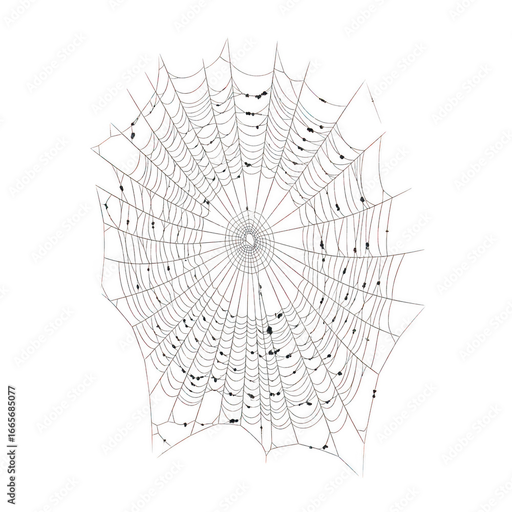 Obraz premium Intricate spiderweb detailed pattern isolated on transparent background