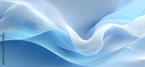 This image features abstract light blue wavy patterns, creating a modern and serene visual effect suitable for various design purposes.