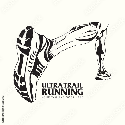 ultra Trail run logo vector