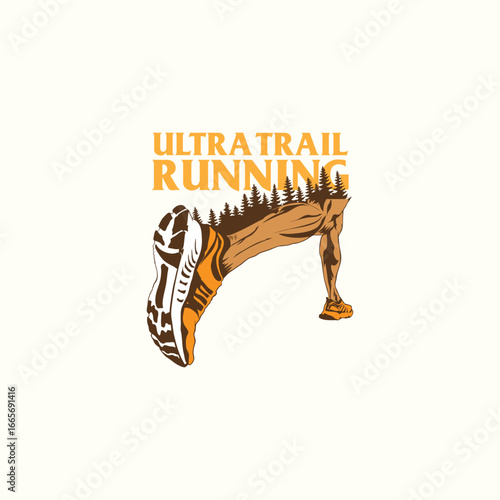 ultra Trail run logo vector