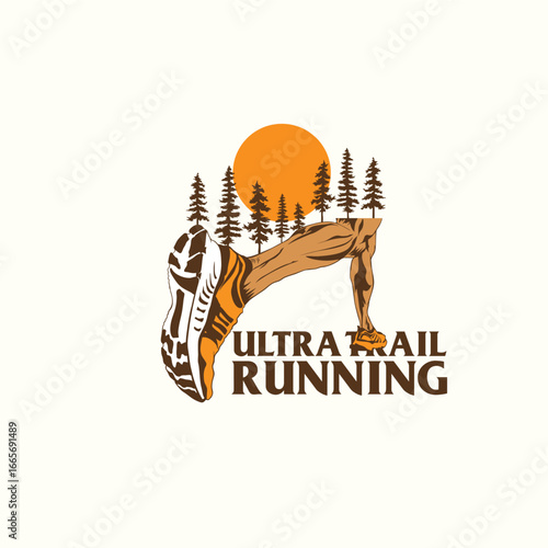 ultra Trail run logo vector