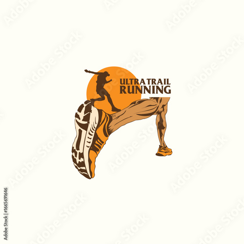 ultra Trail run logo vector