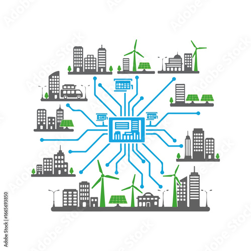 Smart city infrastructure powered by renewable energy sources