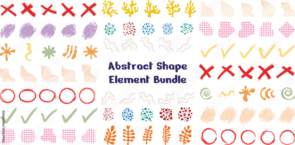 Fototapeta premium Abstract Shape Element Bundle