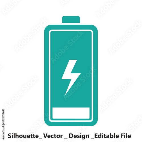 Vector art of battery icon with lightning bolt