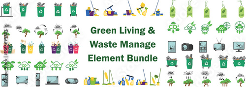 Green Living & waste manage illustration