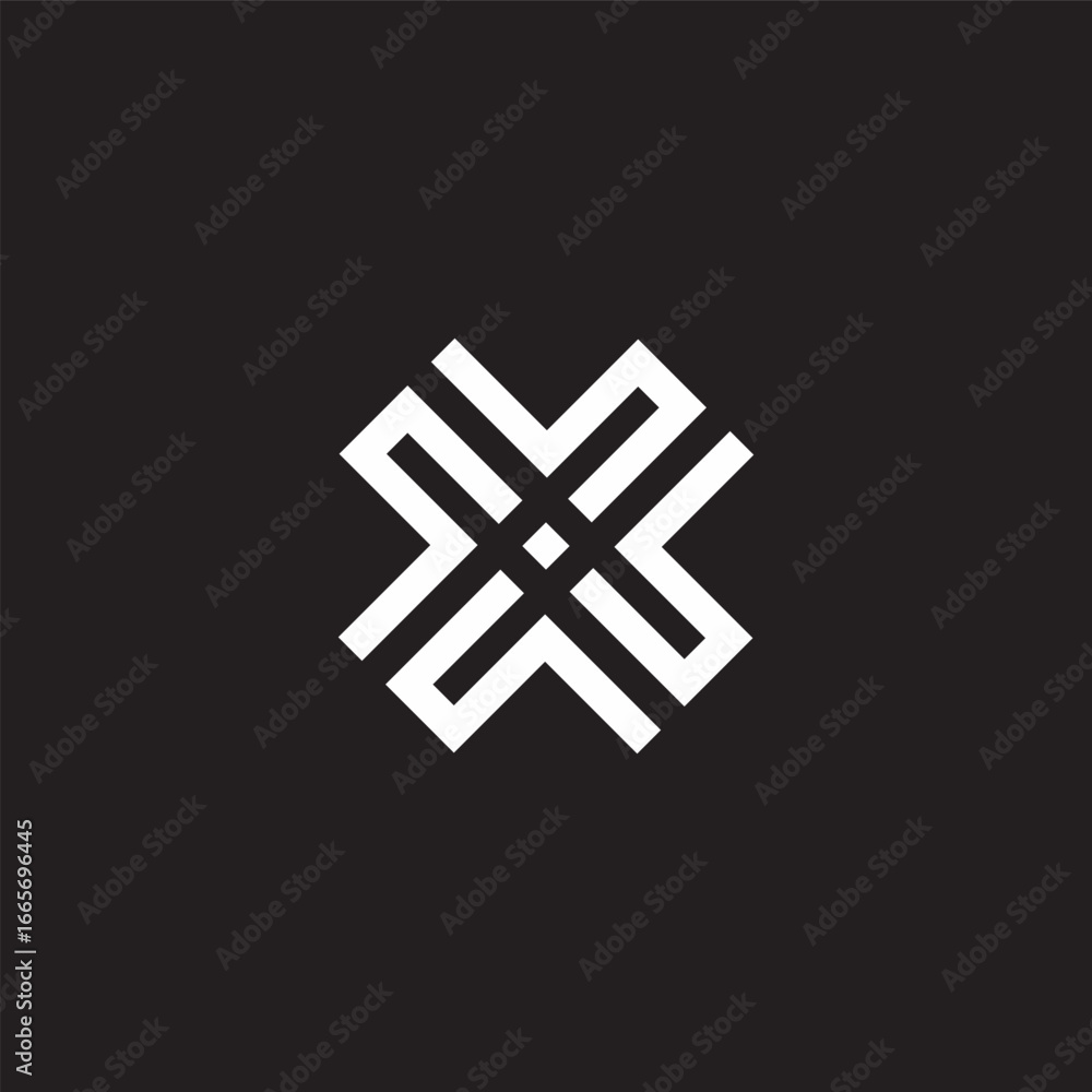 Fototapeta premium letter x stripes linear geometric logo vector