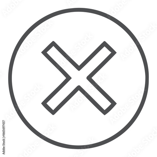 Cancel Cross Circle Button Icon Vector