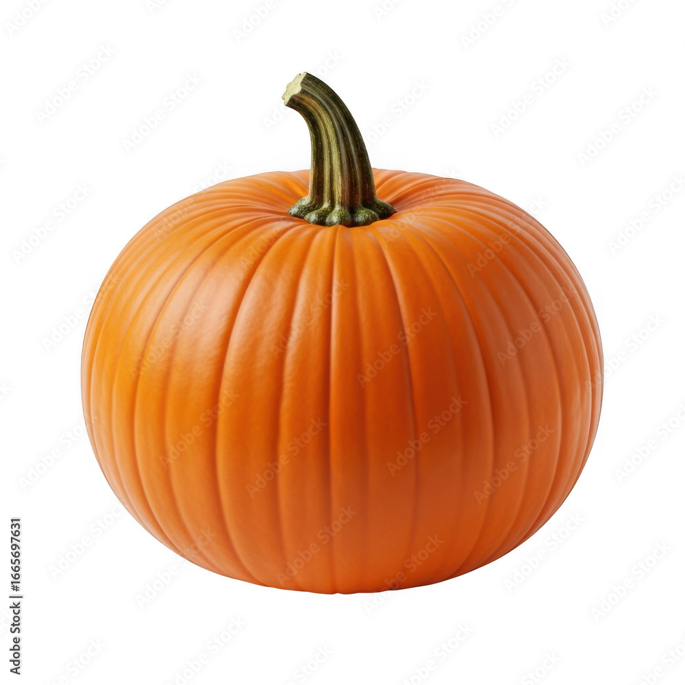 Obraz premium Whole orange pumpkin isolated on transparent background