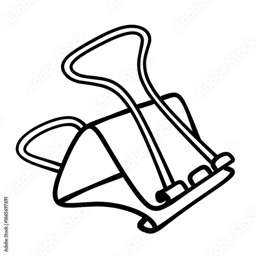 Line Binder clip isolated on white background