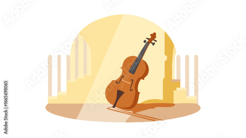 Isolated violin musical instrument illustration for music education and performance concept art