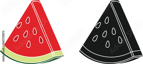 Watermelon slice vector illustration summer fruit fresh and juicy vector