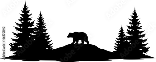 Man and Bears in Harmony Silhouette" Vector bundle