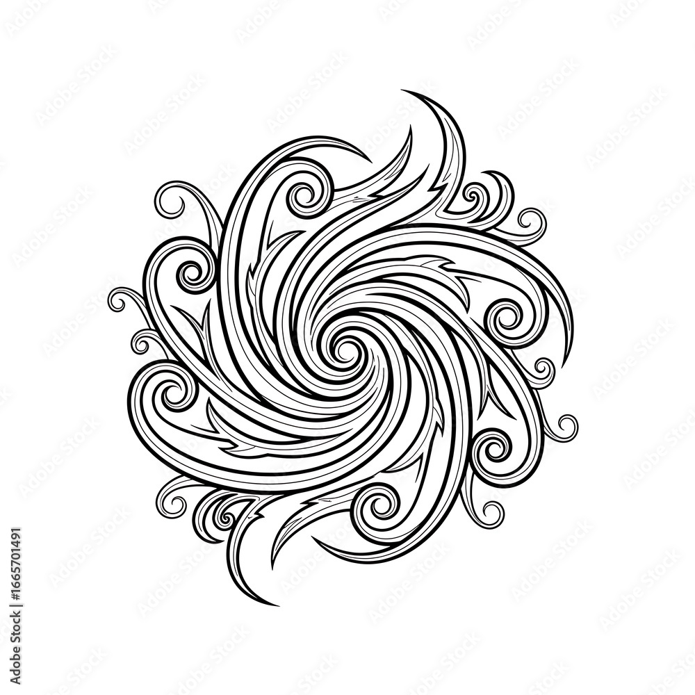 Fototapeta premium Swirl Floral Pattern Abstract Design