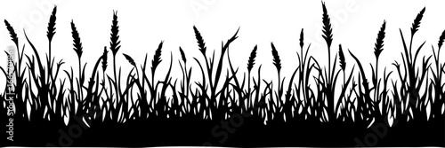 Wild Grass and Weed Silhouette Clipart