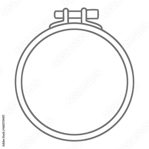 Embroidery Hoop Line Drawing Icon Vector