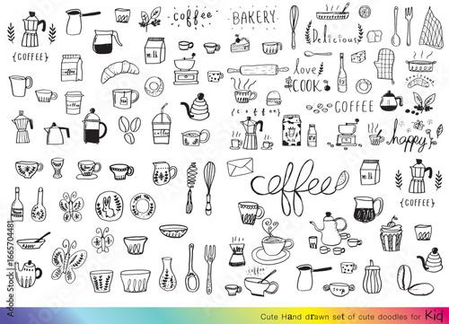 Food doodles,Foods doodles hand drawn sketchy vector symbols and objects