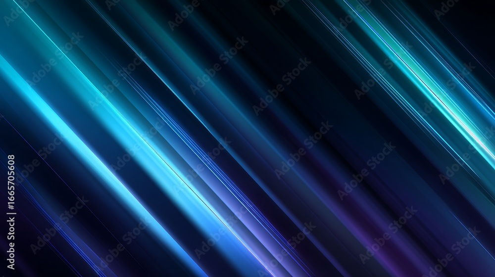Fototapeta premium Dark indigo to black gradient with neon energy lines, suitable for advertising cutting-edge technology.