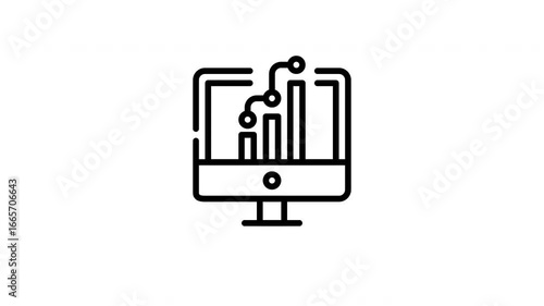 icon line motion graphic bar chart