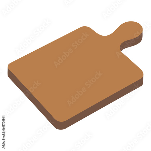 Wooden Cutting Board Kitchen Icon Vector