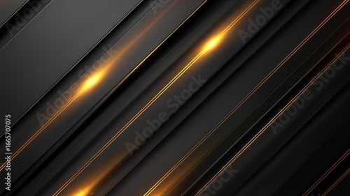 Dynamic Black Panels with Golden Light Streaks Shifting in Abstract Motion