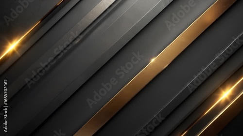 Dynamic Gold and Black Abstract Stripes Video Background