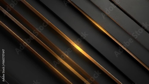 Dynamic Gold Lines on Diagonal Dark Gray Background Animation