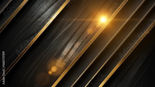 Sleek Gold Accents on a Dark Abstract Background Video