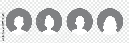 Avatar account icon vector. Default social media profile photo symbol. These neutral avatars are useful for profile placeholders, representing individuality and diversity. Avatar user icon . profile. 
