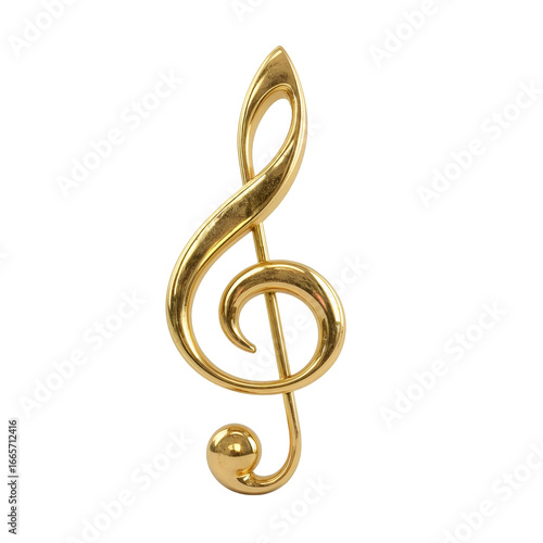 golden treble clef isolated