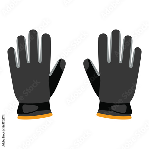 Black Gloves Icon – Winter Clothing and Safety Illustration