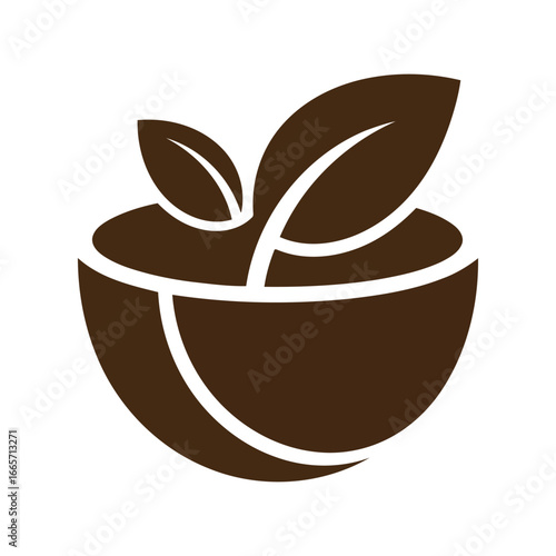 Organic food bowl with growing leaves healthy eating natural ingredients vegetarian meal eco friendly cuisine