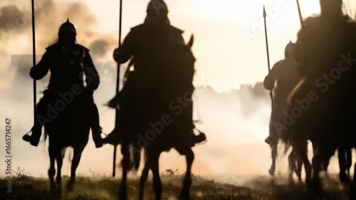 Wallpaper Mural Medieval army charging at dawn Torontodigital.ca