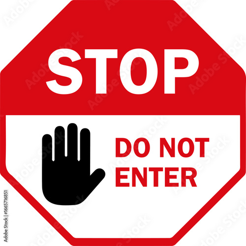 stop do not enter sign design for templates.
