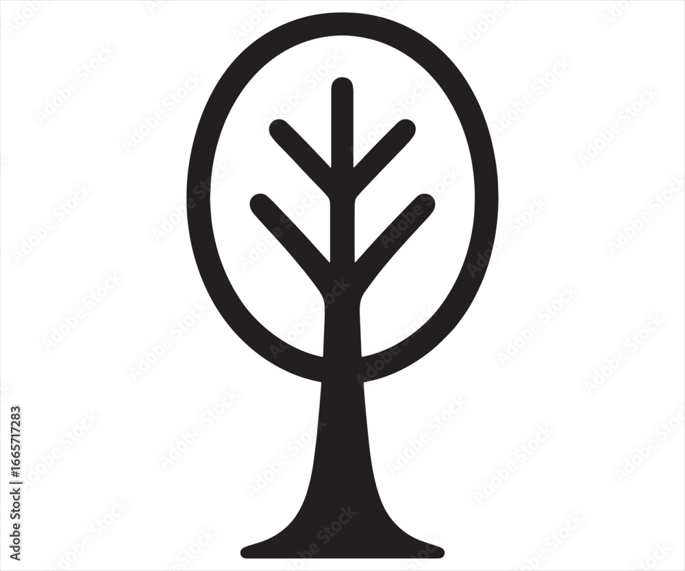 Obraz premium Minimal Circle Tree Icon