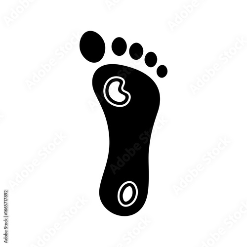 Diabetic foot icon isolated on white background.