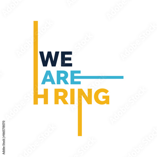 We are hiring text graphic recruitment announcement job opportunity message company staffing