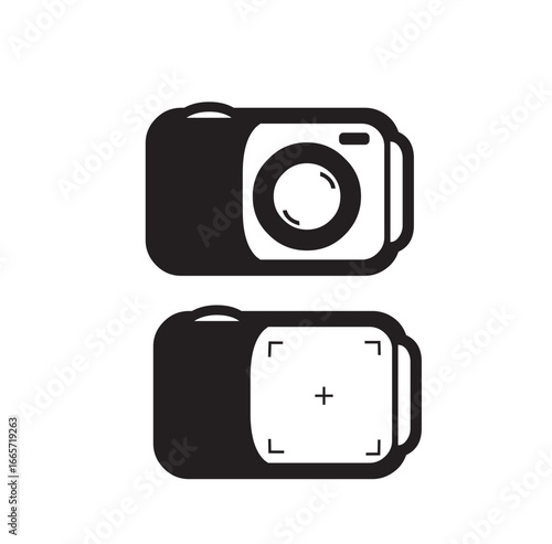 Candra Icon Set – Photography Lens and Focus Viewfinder Vector Illustration
