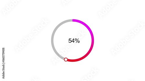 Circle Loading bar icon animation. from 1 to 54 loading bar icon animation. black background and creating a stunning video.4k video