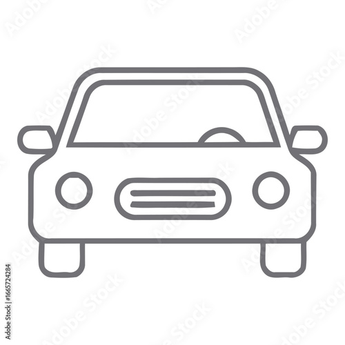 Car Front View Icon – Vehicle and Transportation Illustration