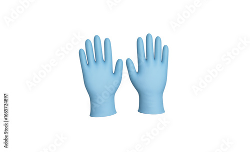 Wallpaper Mural Pair of light blue disposable nitrile medical examination gloves shown from the palm side isolated on transparent background Torontodigital.ca