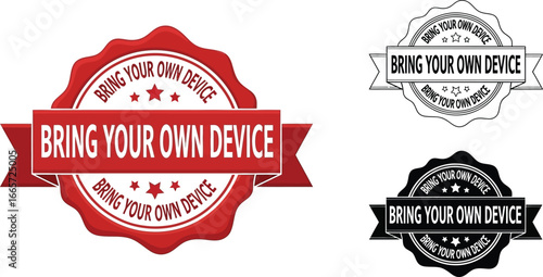 Bring your own device byod policy and security vector illustration
