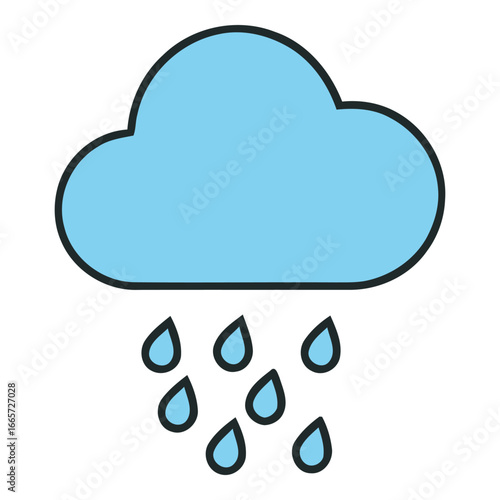 Rain Cloud Icon – Weather and Climate Illustration