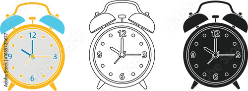 Alarm clock vector graphics time illustration design template