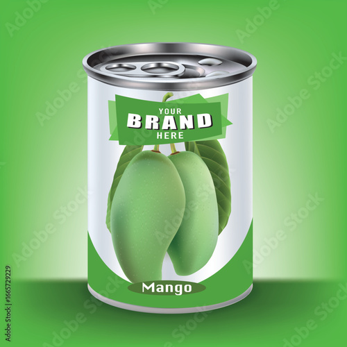 Design of pickled mango fruit aluminum cans