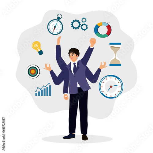 Multitasking entrepreneurs manage efficiency and productivity to achieve success.