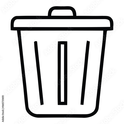 Trash Bin Icon – Waste Management and Clean Environment Illustration